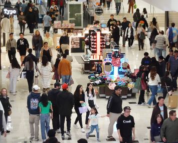 People shop in the Glendale Galleria shopping mall.