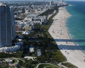 MIAMI BEACH, FL - APRIL 05: Condo buildings are seen April 5, 2016 in Miami Beach, Florida. A report by the International Consortium of Investigative Journalists referred to as the 'Panama Papers,' based on information anonymously leaked from the Panamanian law firm Mossack Fonesca, indicates possible connections between condo purchases in South Florida and money laundering. (Photo by Joe Raedle/Getty Images)