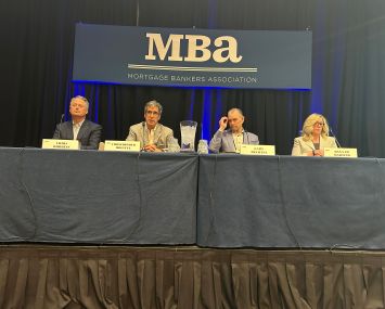 Panelists at the The MBA CREF construction and adaptive reuse panel held at the Manchester Grand Hyatt San Diego.