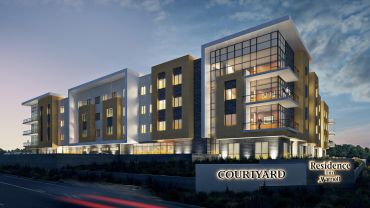 Rendering of the 215-key Marriott Courtyard Residence Inn in Sand City, Calif.