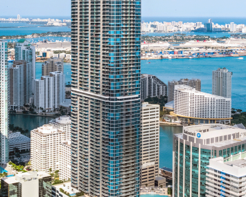 Panorama Tower rises 85 stories and is considered the tallest residential tower on the East Coast south of New York. 