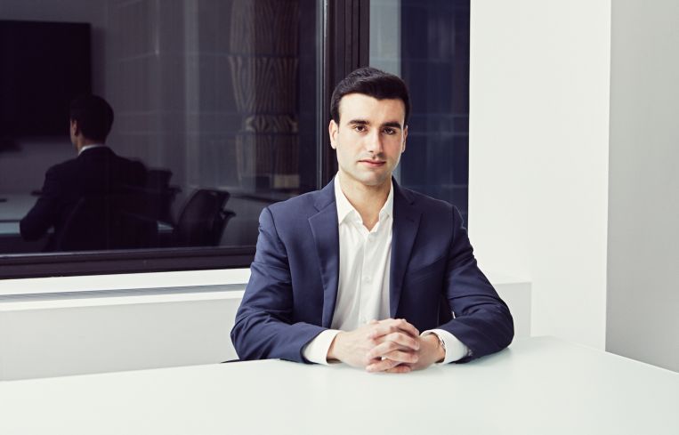A man in a suit.