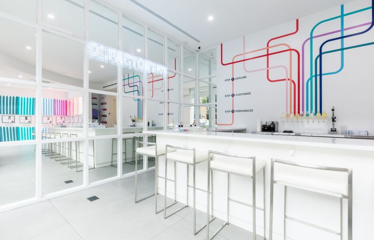 Interior of an Olfactory NYC store.