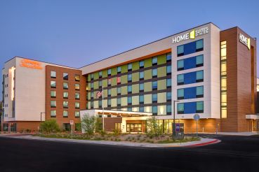 The Hampton Inn & Suites and a Home2 Suites (pictured) opened at 755 Sierra Vista Drive in Las Vegas in 2020. 