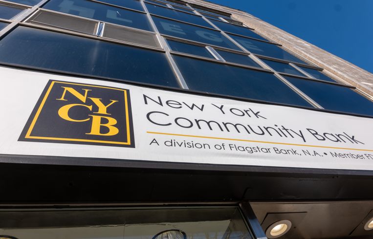 A New York Community Bank stands in Brooklyn.