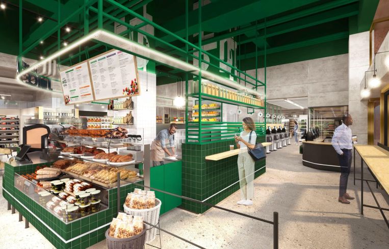 A grocery store rendering.