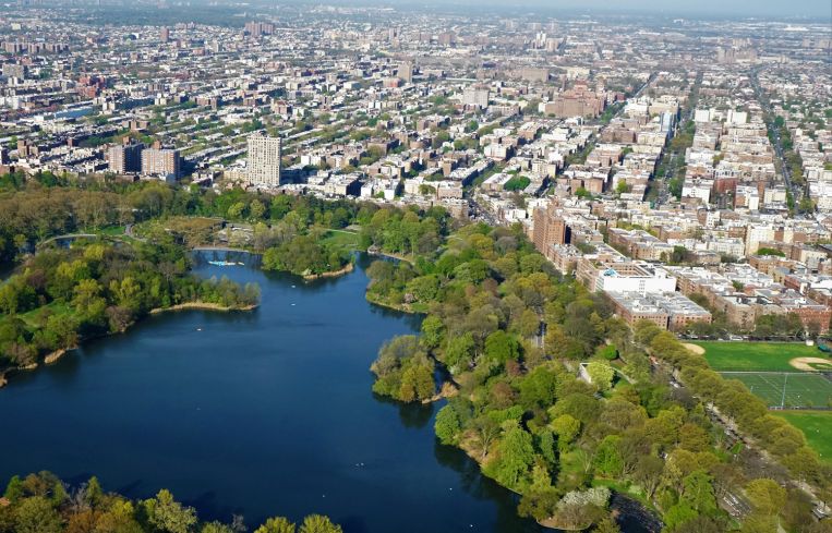 Prospect Park and the Flatbush neighborhood in Brooklyn.