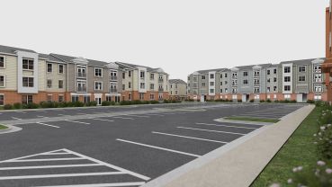 A rendering of Jefferson Plaza Apartments.
