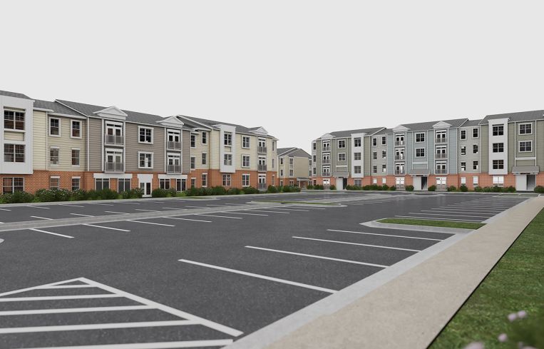 A rendering of Jefferson Plaza Apartments.