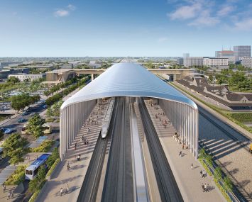Rendering of Fresno rail station.