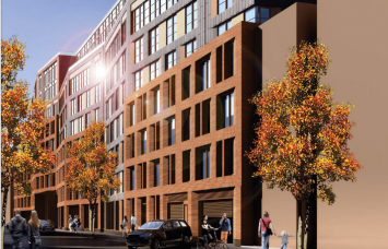 A rendering for Goose Property Management's planned apartment complex at 286 Bergen Street three blocks from the Barclays Center in Brooklyn. 