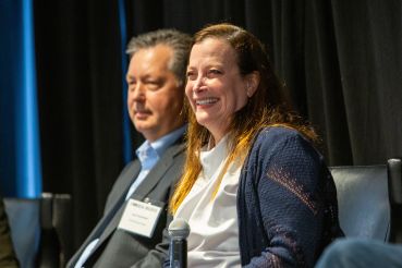 Sondra Wenger, CBRE Investment Management, and Jay Porterfield, PGIM Real Estate, at Commercial Observer's Dallas CRE Investment Forum.
