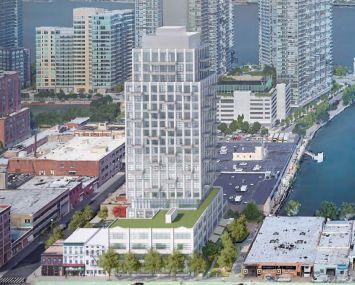 A conceptual rendering of a housing development at 45-40 Vernon Boulevard.