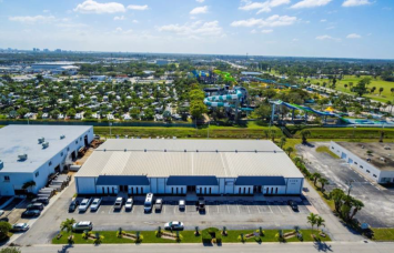 An aerial view of Faropoint's last-mile industrial property at 4390 Westroads Drive in West Palm Beach, Fla. 