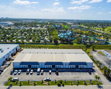 An aerial view of Faropoint's last-mile industrial property at 4390 Westroads Drive in West Palm Beach, Fla. 