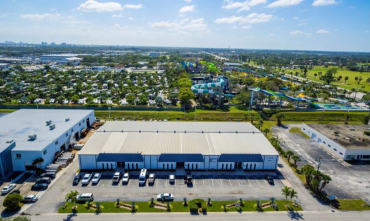 An aerial view of Faropoint's last-mile industrial property at 4390 Westroads Drive in West Palm Beach, Fla. 