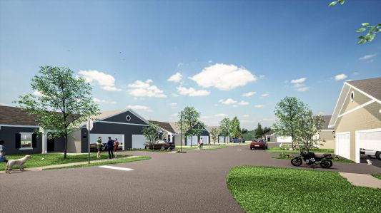 A rendering for Stark Enterprise's planned 264-unit Summerfield Pointe Village build-to-rent development. 