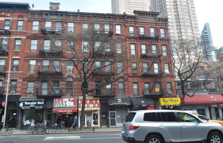 A five-story apartment building in Manhattan.