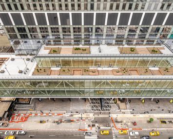 The Bustle's rooftop terrace under construction.