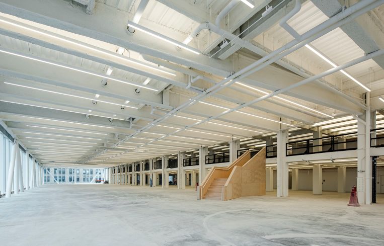 A large, unfinished office under construction.