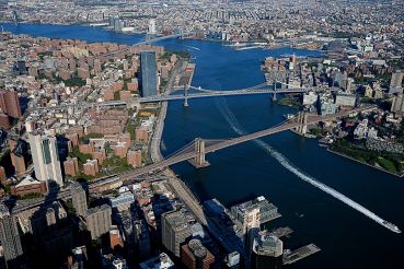 Aerial photo of Two Bridges neighborhood