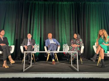 Panelists at the ULI capital markets session included from left, U.S. Bank's Sadhvi Subramanian, Metlife Investment Group's Michael Amoia, Ernst & Young's Kyle Bolden, Wells Fargo's Tiara Henderson and Basis Investment Group's Tammy Jones. 
