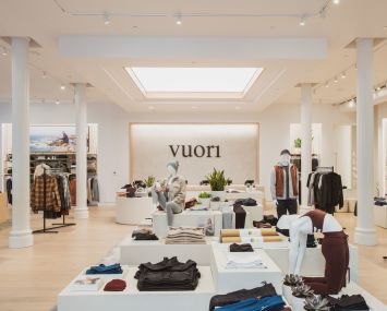 Interior of a Vuori store