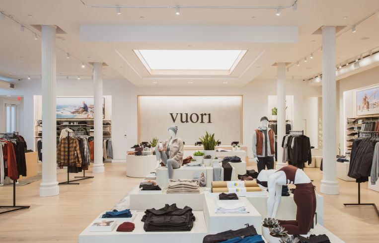 Interior of a Vuori store