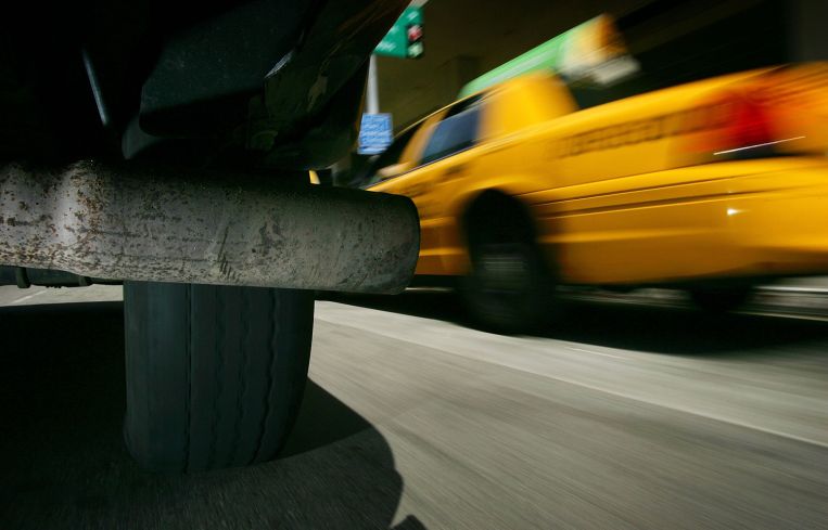 A car tailpipe