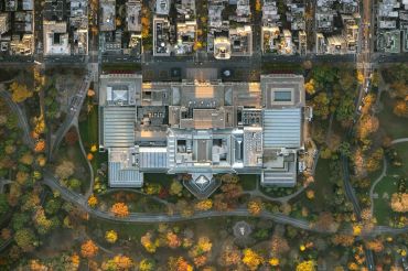 Aerial of the Metropolitan Museum of Art.