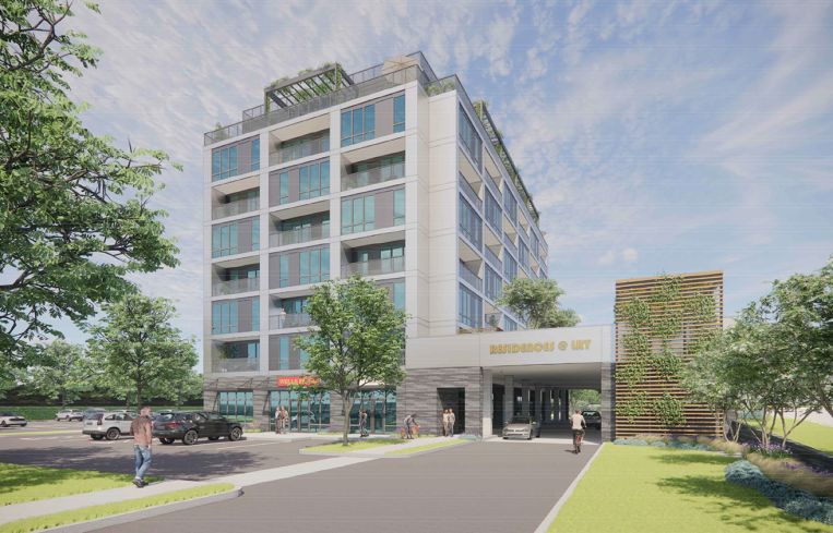 A rendering of the proposed office-to-residential conversion of 7620 Little River Turnpike