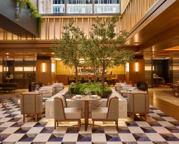 The Atrium Dining Room at the Paramount Club.