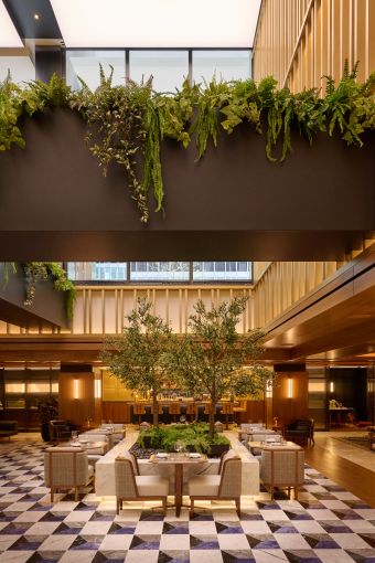 The Atrium Dining Room at the Paramount Club.