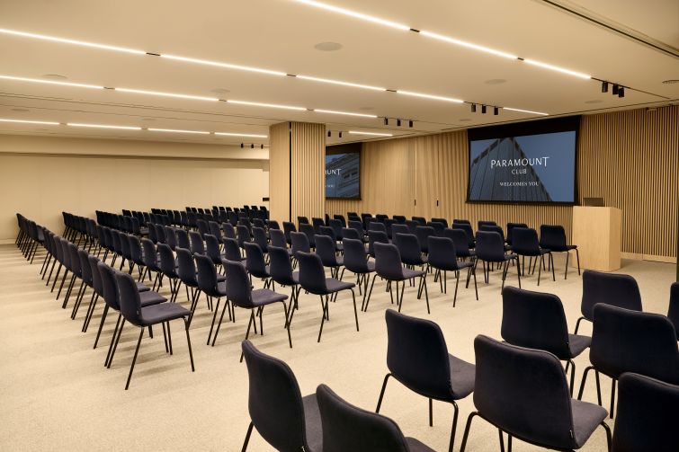 The Auditorium at the Paramount Club accommodates 200+ people.