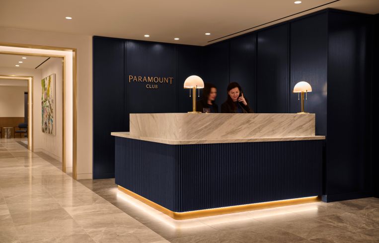 The concierge desk at the Paramount Club.