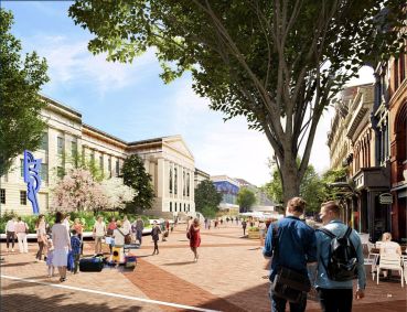Rendering of a proposed redesign of Gallery Square, Washington, D.C.