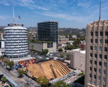 A giant trench was dug next to the Capitol Records building in 2021 to determine if an earthquake fault runs under the site.