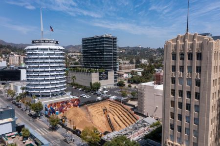 A giant trench was dug next to the Capitol Records building in 2021 to determine if an earthquake fault runs under the site.