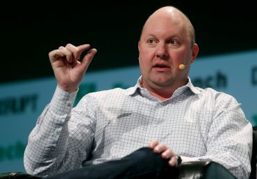 Venture capitalist Marc Andreessen speaks at a tech conference.
