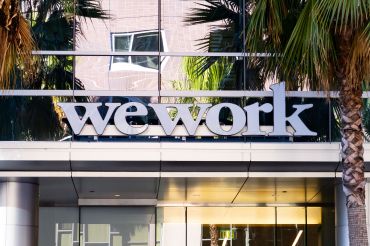 General views of WeWork co-working offices in Los Angeles.