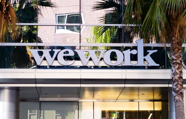 General views of WeWork co-working offices in Los Angeles.