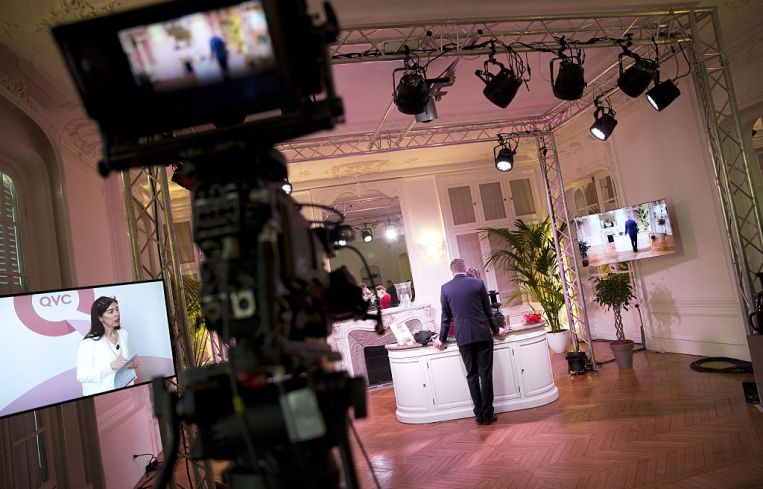 A behind the scenes shot of QVC