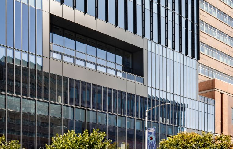 A residential development with office and retail space on the lower floors in Manhattan.