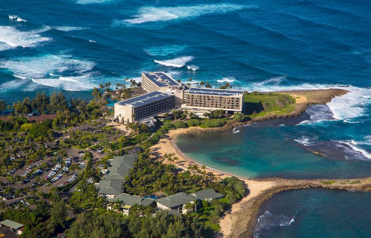 Aerial photo of Turtle Bay Resort, Oahu, Hawaii