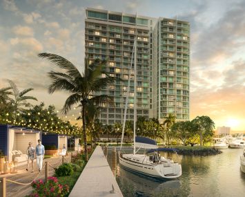 Pier 19 Residences and Marina in downtown Miami.