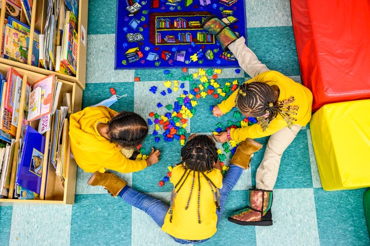 Children play at a child care center.