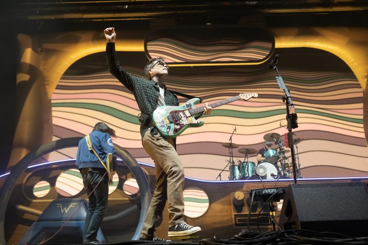 Rivers Cuomo of Weezer performs at The Orion Amphitheater on June 04, 2023 in Huntsville, Alabama.