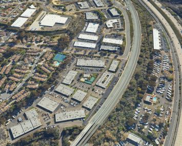 An aerial view of the Rose Canyon Commons industrial park in San Diego.