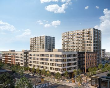 A rendering for the 477-unit West Side Square project in Jersey City set for completion in 2026.