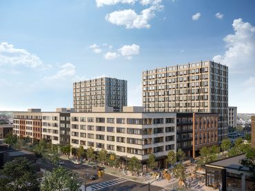 A rendering for the 477-unit West Side Square project in Jersey City set for completion in 2026. 
